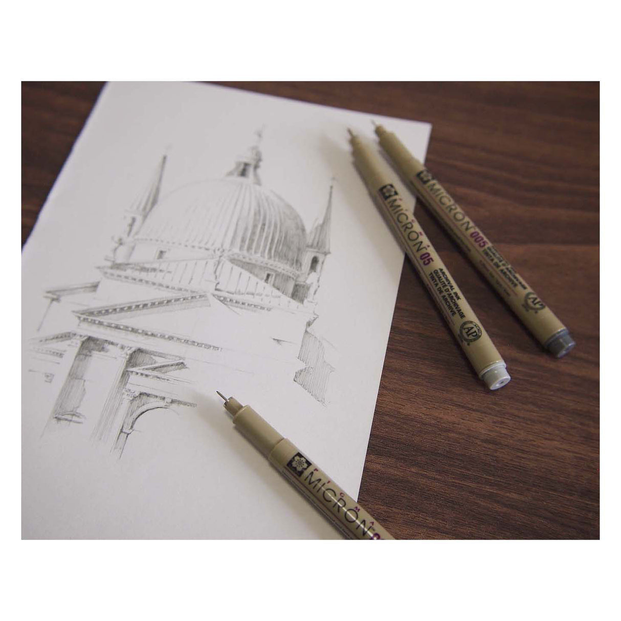 Sakura pigma micron 05 fineliner set, 3 pennen, zwartgrijs