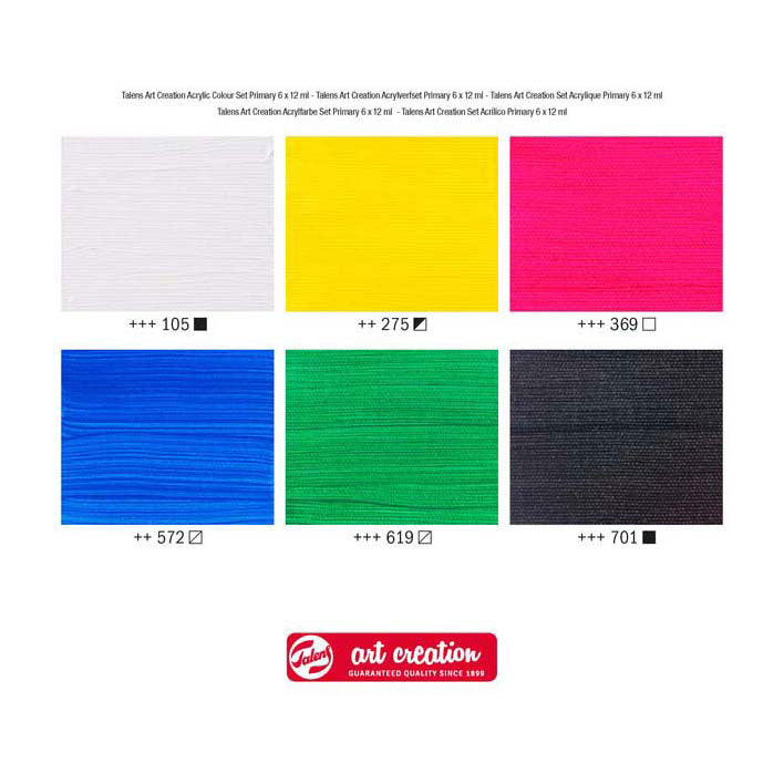 Creazione artistica Talens Set di vernici acriliche primarie, 6x12ml