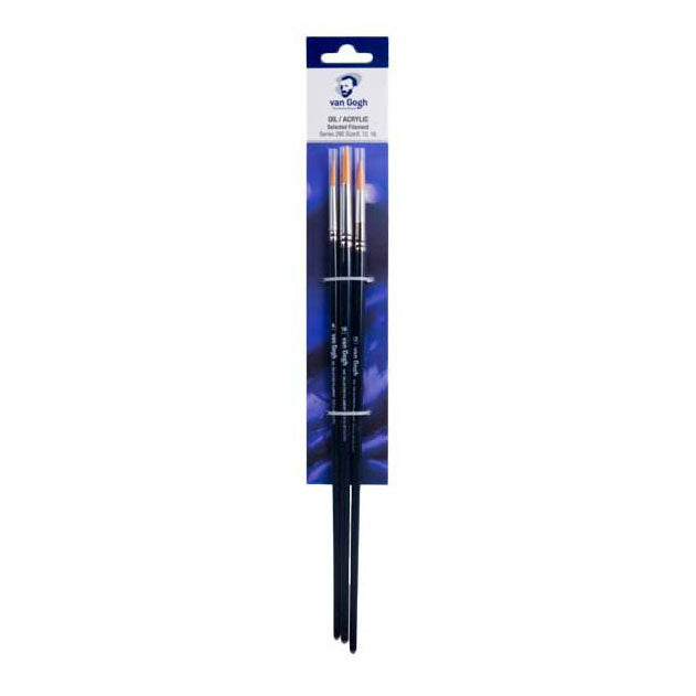 Bruynzeel Van Gogh Brush pour l'huile et la peinture acrylique 3 pièces S295 NR 8-12-16