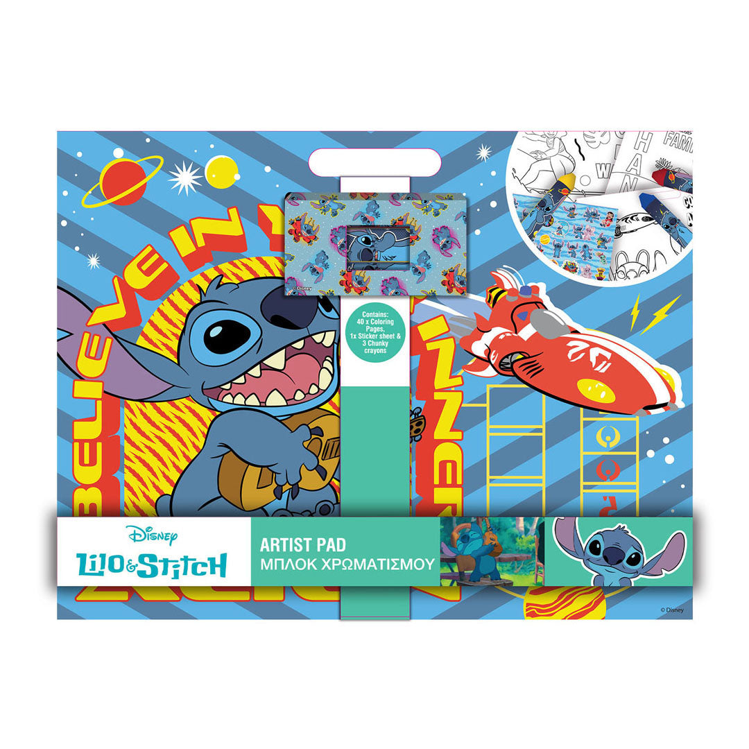 Drawing block lilo with stickers and 3 chalks, 40 sheets