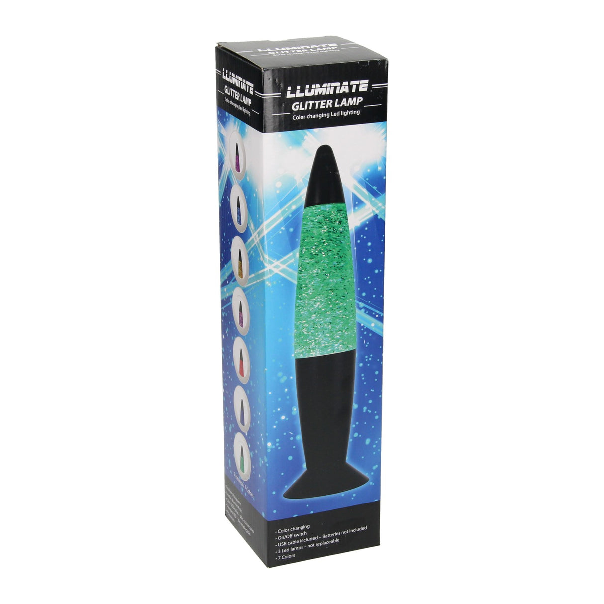 Glitzer -LED -Lampenfarbewechsel, 34 cm