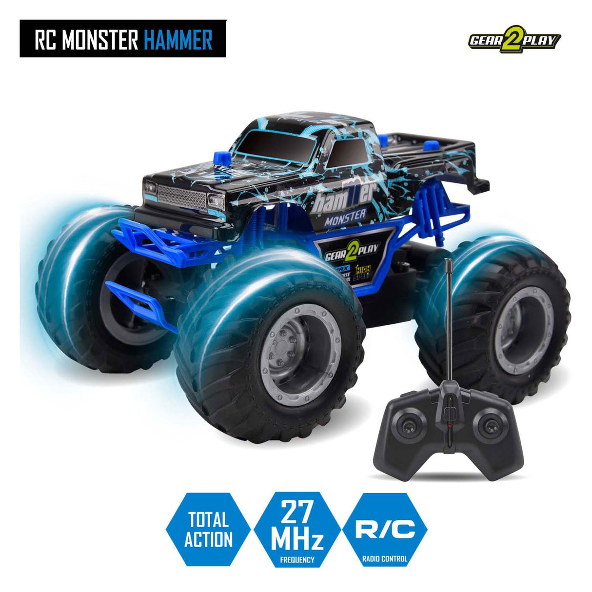 Gear2play rc bestuurbare auto monster hammer