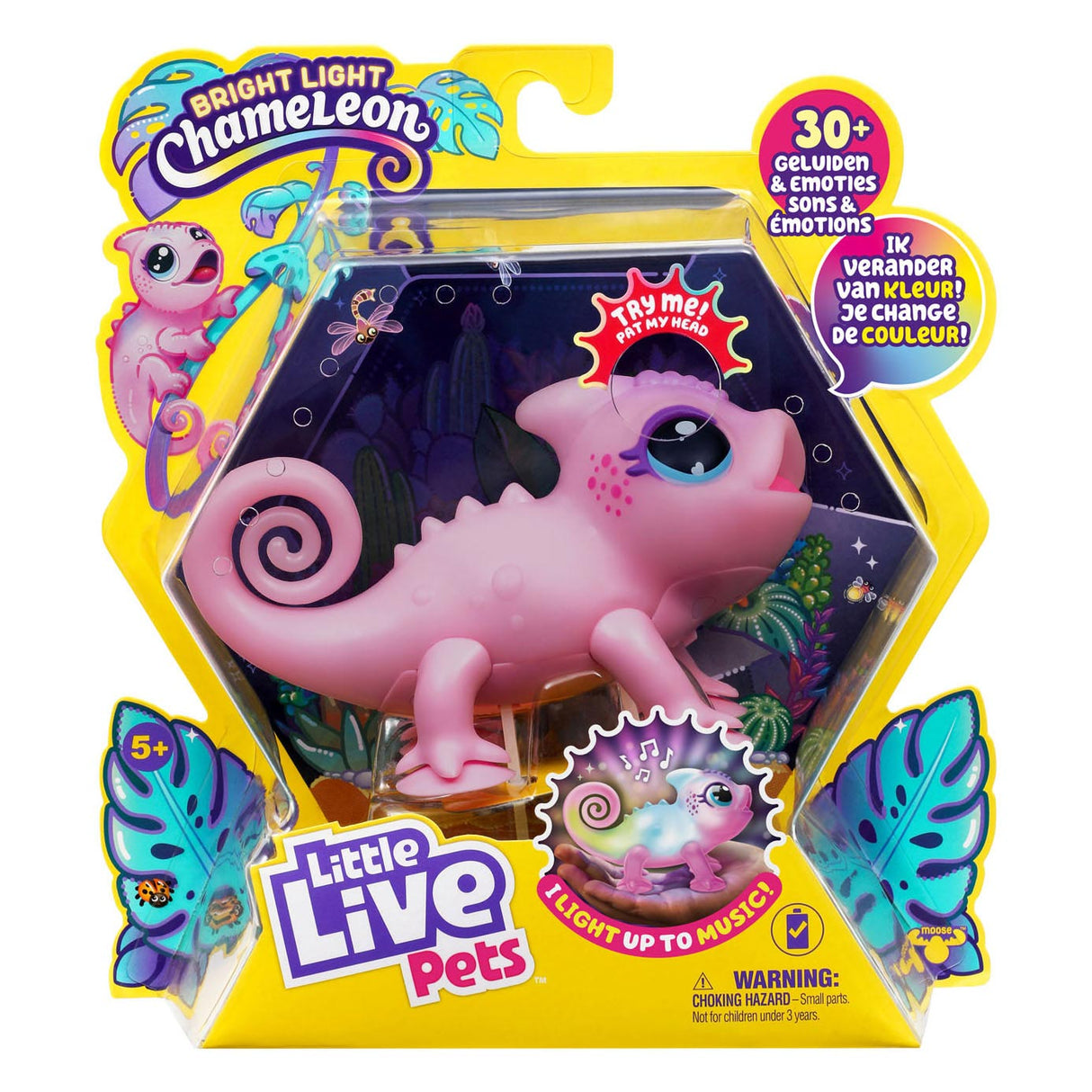 Spektron små live kjæledyr chameleon nova rosa interaktiv
