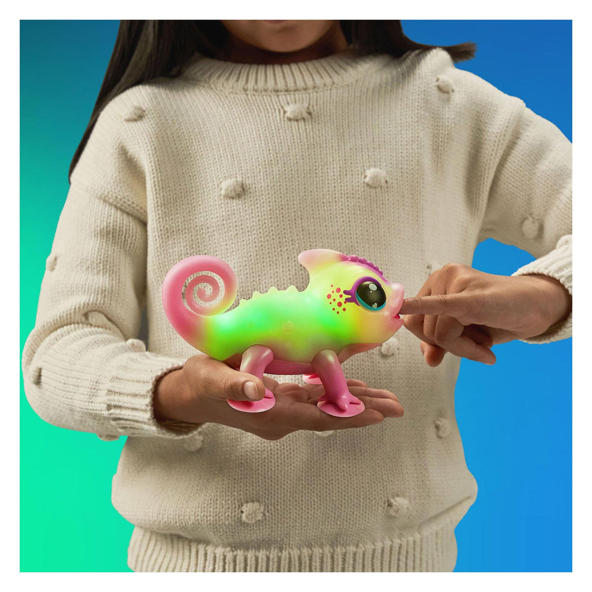 Spektron små live kjæledyr chameleon nova rosa interaktiv