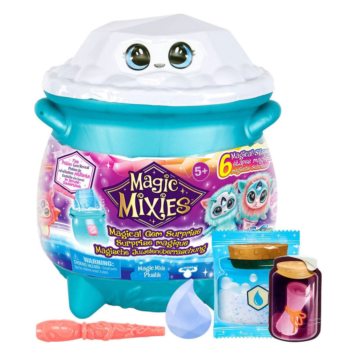 Moose Toys Magic Mixies Magical Gem Suprise Magic Boiler Boiler Water - Faites votre mixie Plushie