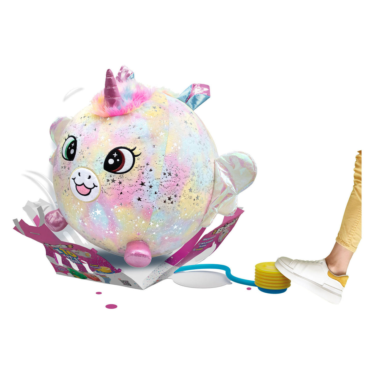 Moose Toys Biggies jednorożca tęcza nadmuchiwane uścisk