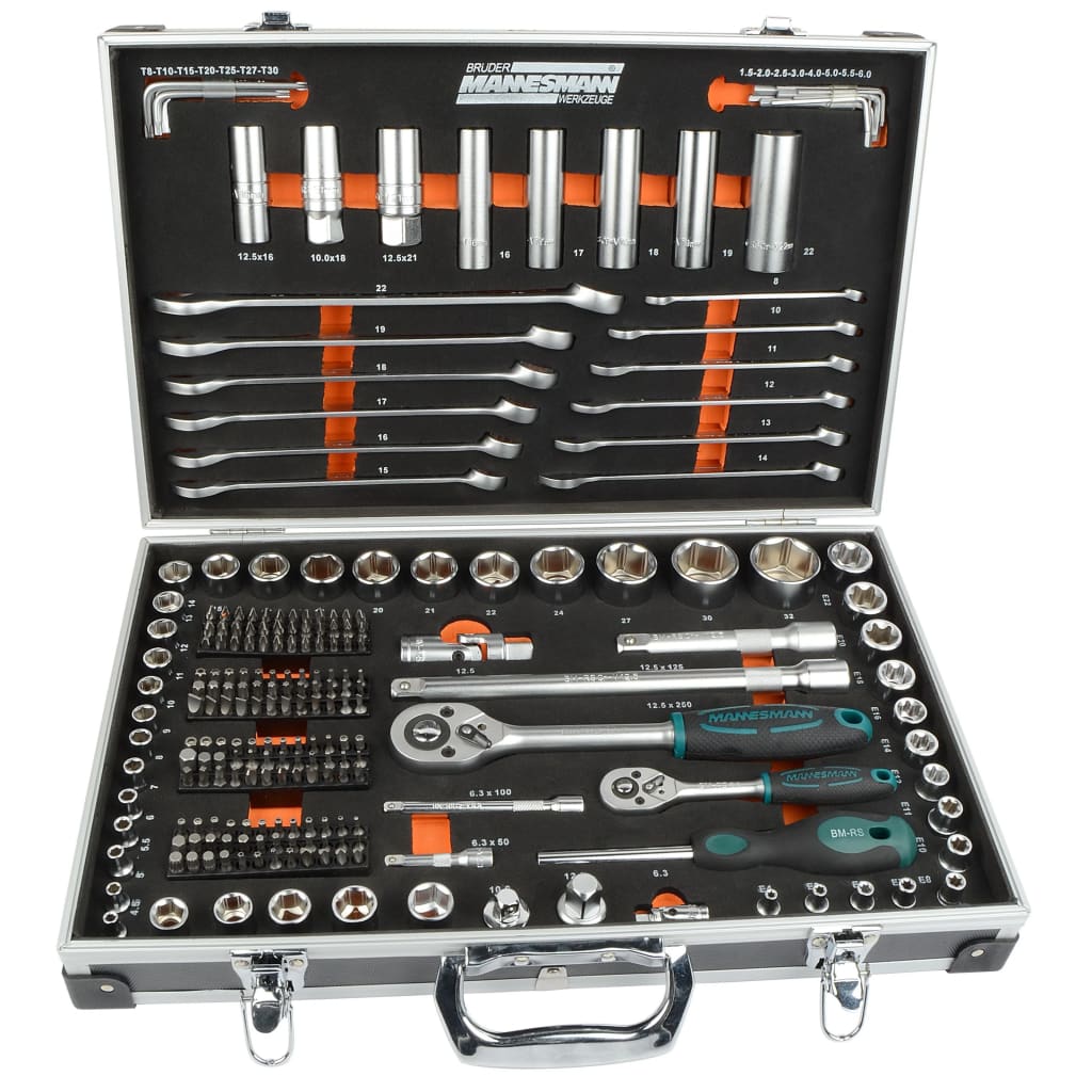Brüder Mannesmann 232-piece Cap set 1 4 and 1 2