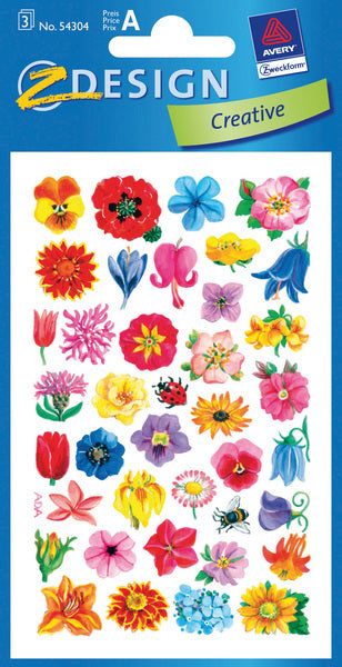 Avery AV-54304 Paper Label Z-Design Creative Package A 3 ark blomster