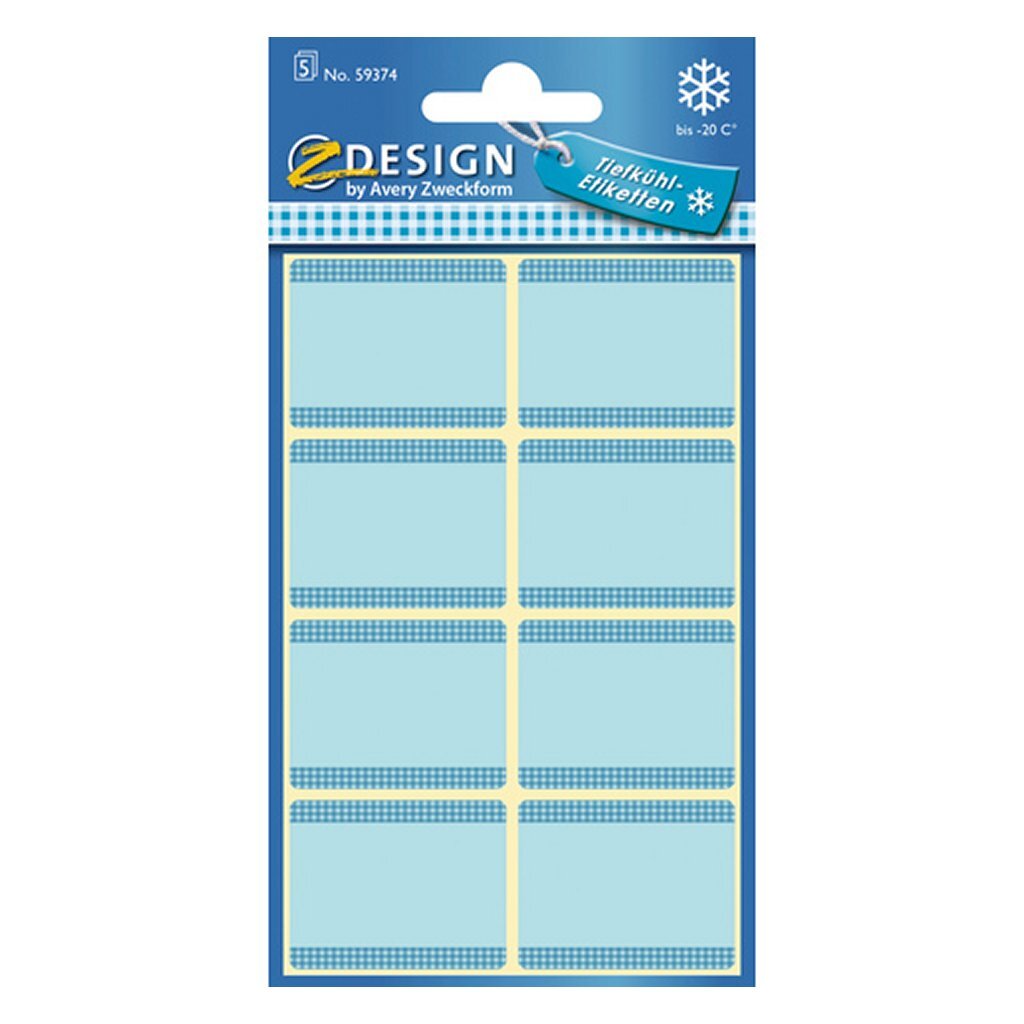 Avery AV-59374 Étiquettes congelées Z-Design 36x28 mm 40 pièces bleues