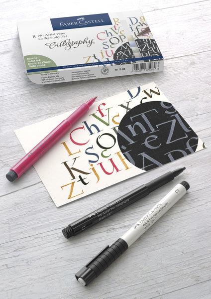 Faber Castell FC-167508 Pitt Artist Pen Calligraphy Set 8 Pens