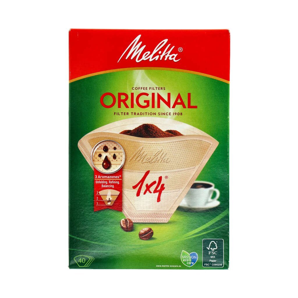 Melitta filtre 1x4 40 stykker brun