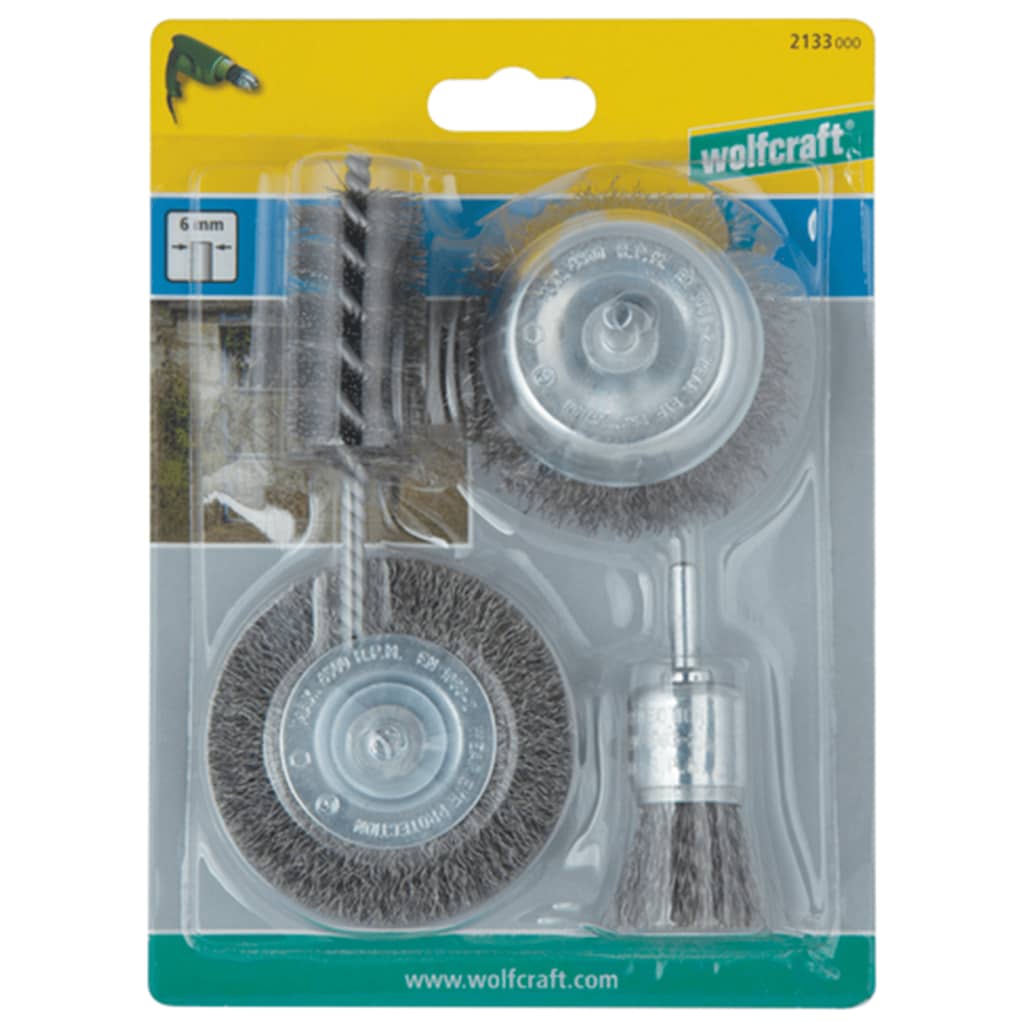 Vlce Wolfcraft Wire Bruct Set With Round Shaft 4-Piece 2133000