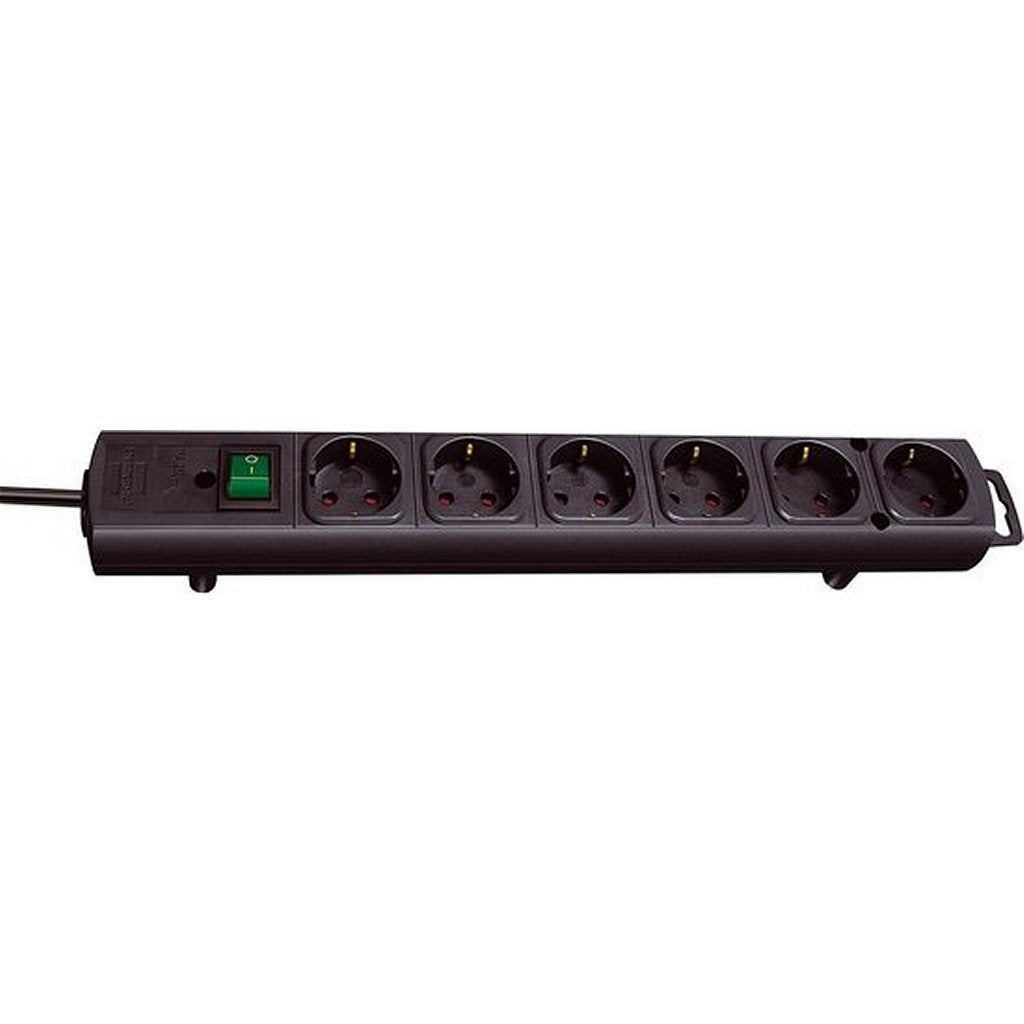 Brenenstuhl Dësch Socket 6 Kontakter schwaarz