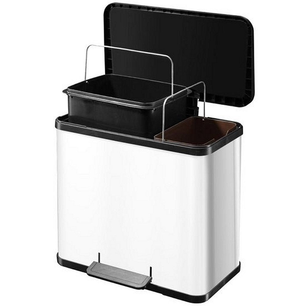 Hailo Pedal Bin Oko Duo Plus Größe L 17+9 L Weiß 0630-230
