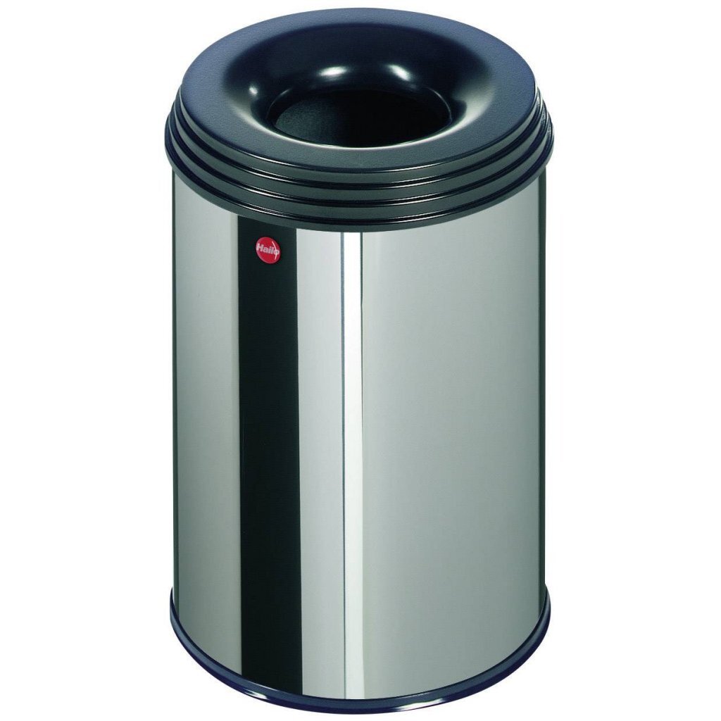 Hailo 0915-022 profiline safe m prullenbak 14l rvs zwart