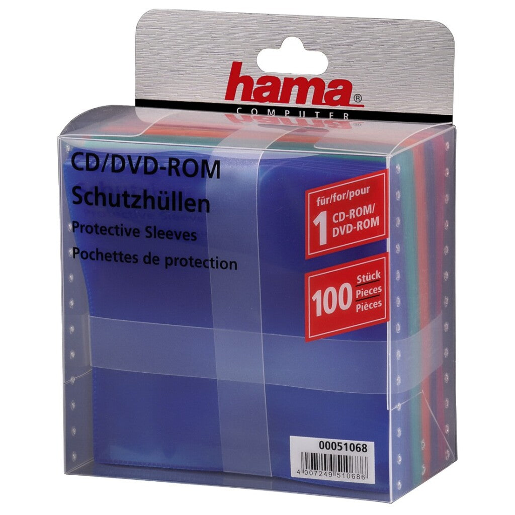 Hama CD DVD Blu-ray PP-Ärmel 100-Pack Multi Color