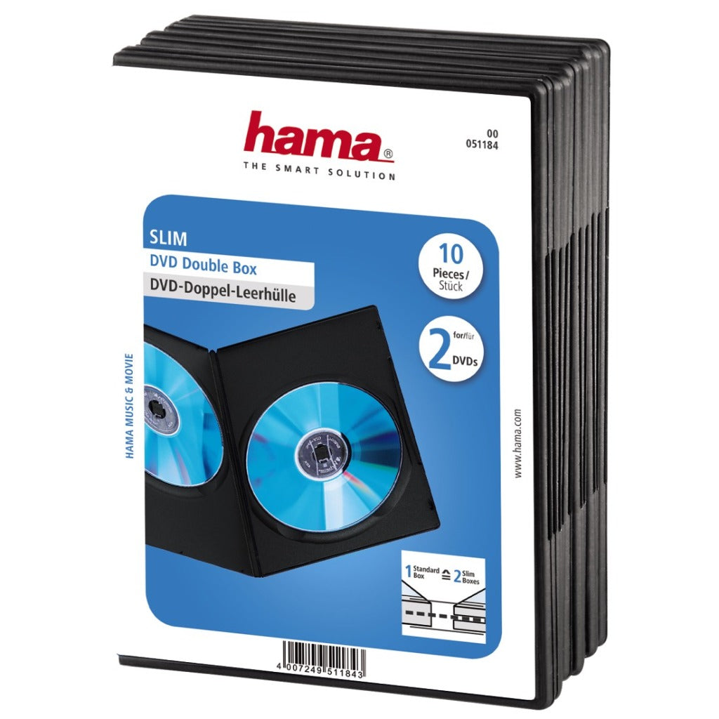 Hama DVD Slim Box Double Black 10 kusů