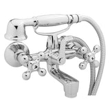 Schütte Schütte Bathmeng Crane to knapper med hånddusj hver krom -farget