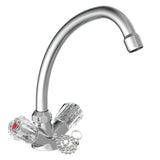 Schütte schütte lavabos de lavabo mélangé à deux boutons chrome brillant -colored