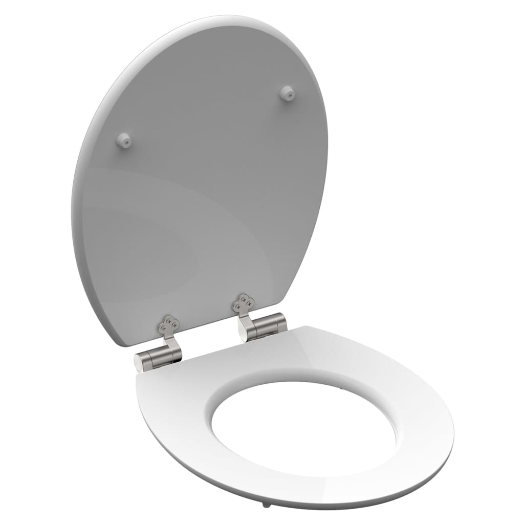 Schotte Toilette Sëtz mat mëllen-zouene bloe Holz MDF Héich Glanz