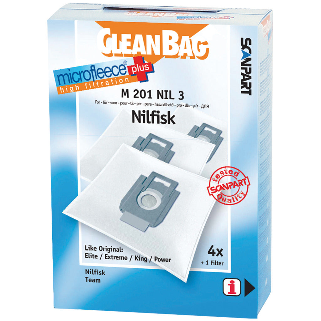 SCANSPART M201NIL3 Microfleese Bold Bag Nilfisk King Micro En