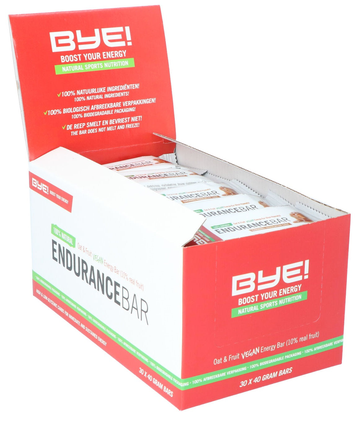 Bye! Endurance Bar Caramel Himalaya Salt 40 grams (box of 30 pieces)