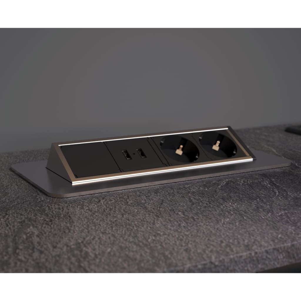 Schütte Socket built -in double E2 Black