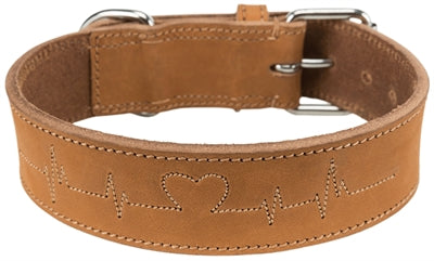 Trixie Collar chien rustique gras cuir cardiaque brun