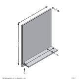 FMD Lustro ścienne z półką 54,5x13,5x67,5 cm dębu rzemieślniczego