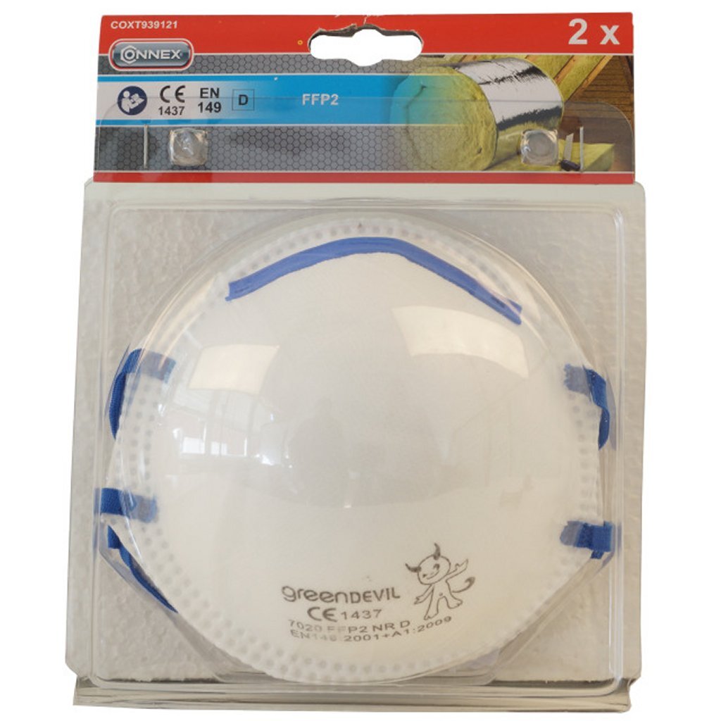 Connex FFP2 Dust Masches 2 pezzi di blu bianco