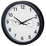 Hama Wall Clock Pure Plus Ø 25 cm With Thermo-Hygrometer Sage arm Black