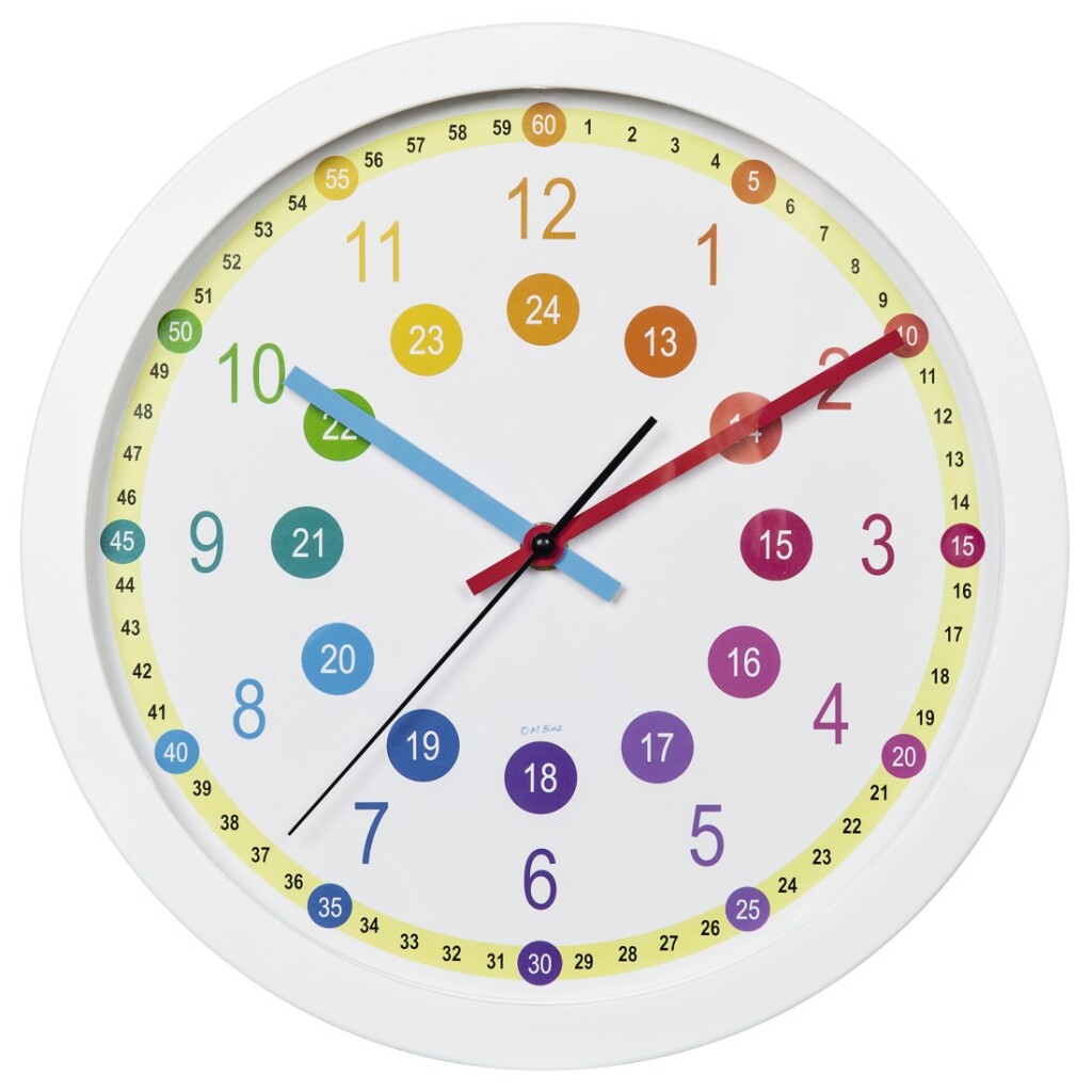 Orologio da parete Hama per bambini Easy Learning Diametro 30 cm braccio di rumore