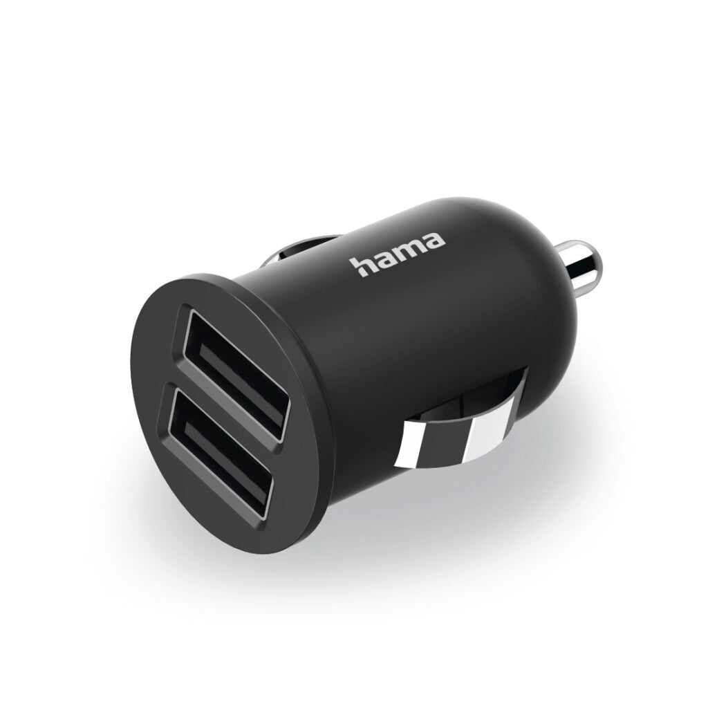 Hama 2-fold USB charger cigarettes. Charging adapter for car 2.4 to 12 W.