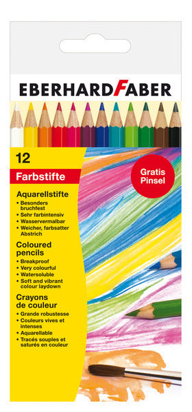 Eberhard Faber EF-516012 Aquarel pencil cardboard box of 12 pieces with brush