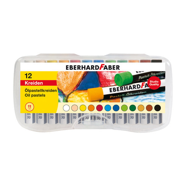 Eberhard Faber EF-522013 Oliepastelkrijt 11mm Box A 12 St. Assorti
