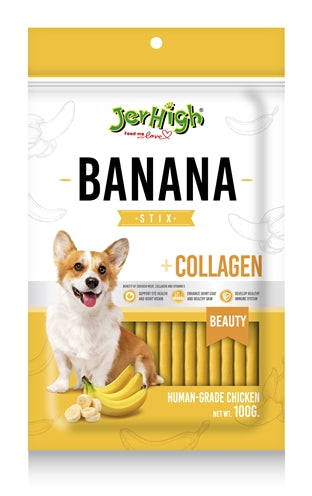 Jerhigh Jerhigh Banana Stix s piščancem in kolagenom