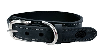 Chien de col sazzz boho anthracite en cuir vintage