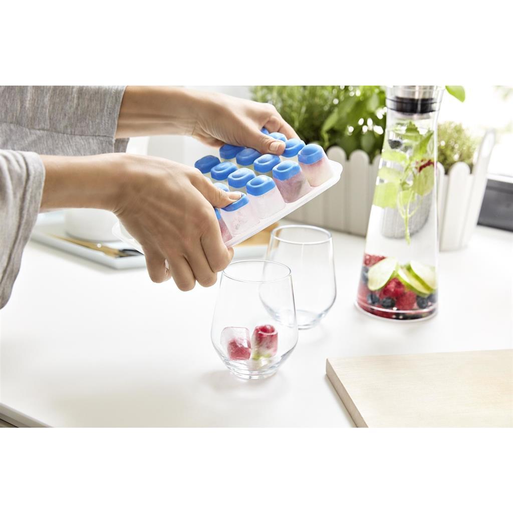 Tefal Masterseal Äis Cube Box fir 24 Äiswierfelen Blue Blusporent