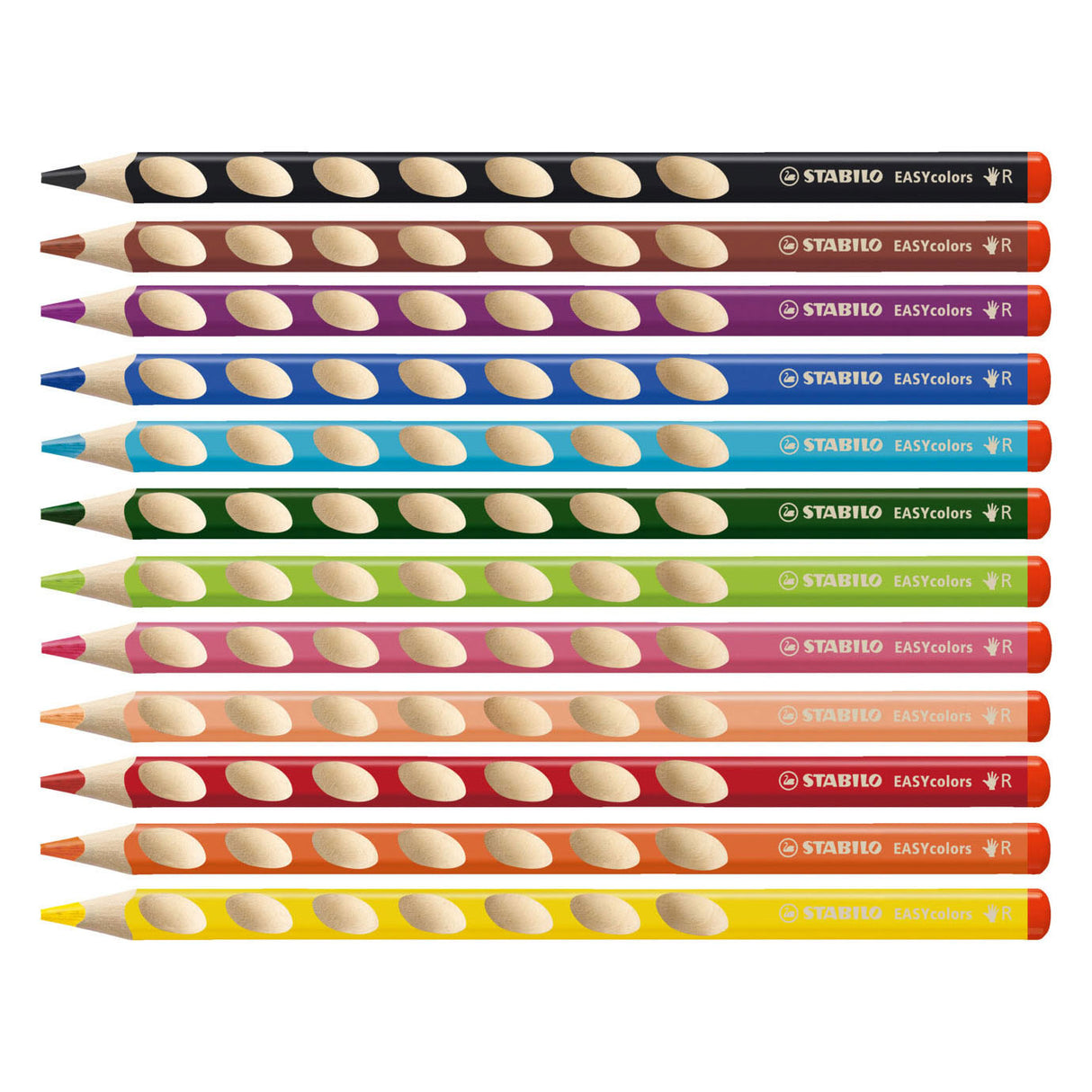 Lápices de color stabilo easycolors derecho - 12 pcs. + sacapuntas