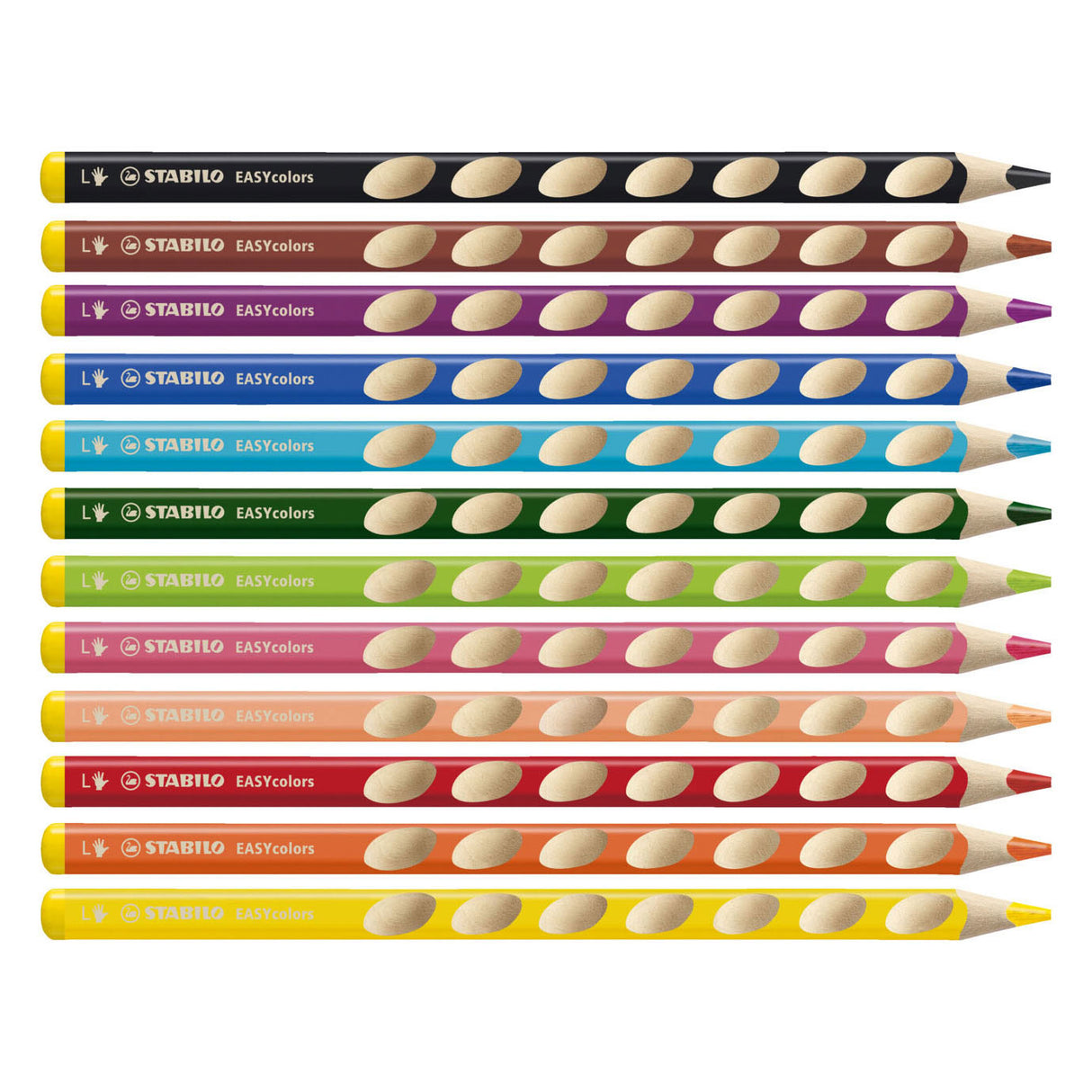 Stabilo EasyColors Colored Bleistifte links - 12 Stcs. + Bleistiftschärfer