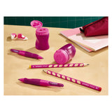 Stabilo Eashysharpeer - 3 an 1 Bleistifthäsch - lénks - rosa