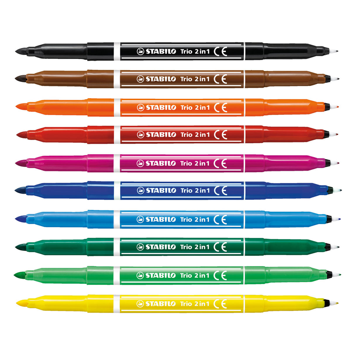 Stabilo Trio 2 in 1 - Filztip Stift und Fineliner in einem - Set 10 Stücke