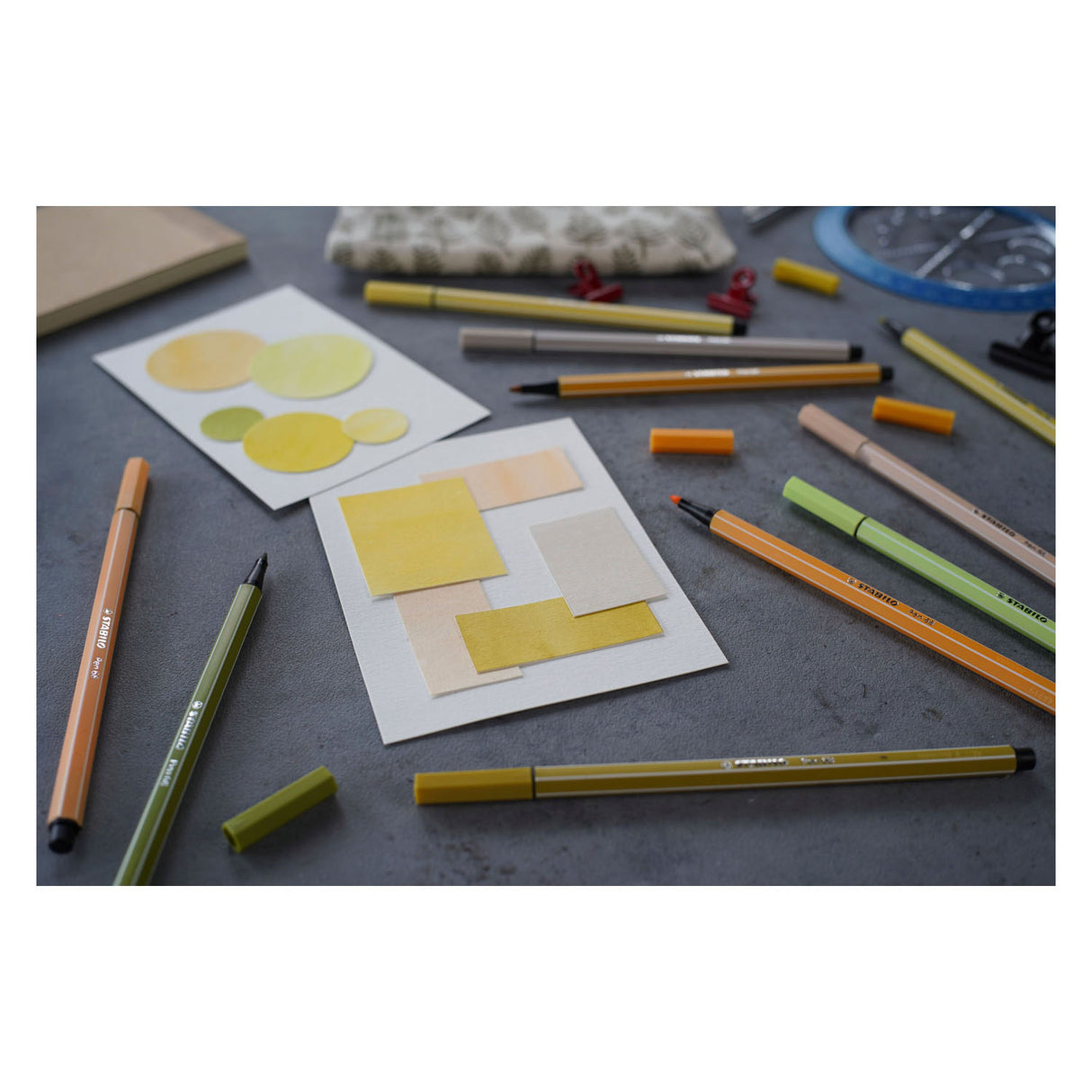 Stabilo Pen 68 - gefillt -tip Pen - Kaki (6866)