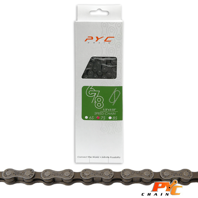 PYC bicycle chain 7v 116 links 1 2x3 32 Shimano durable