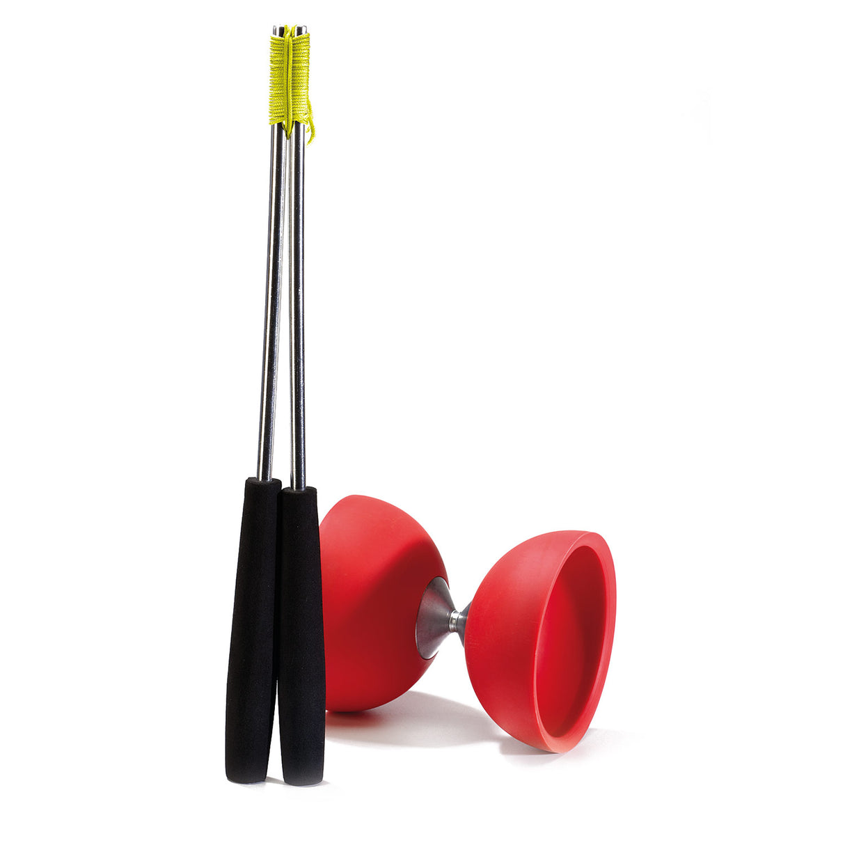 Eureka gumijasta diabolo z aluminijastimi palicami - rdeča