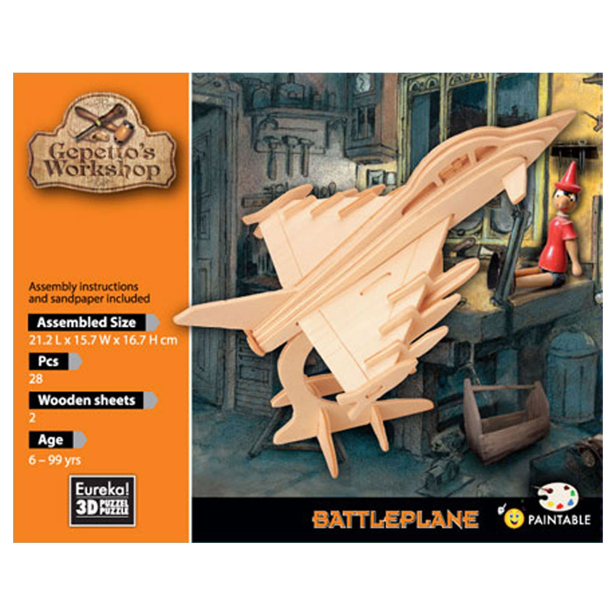 GEPETTO WORKSHOP WOODEN KIT 3D - stíhací letoun