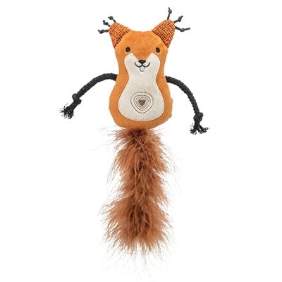 Trixie squirrel plush with spring tail with catnip