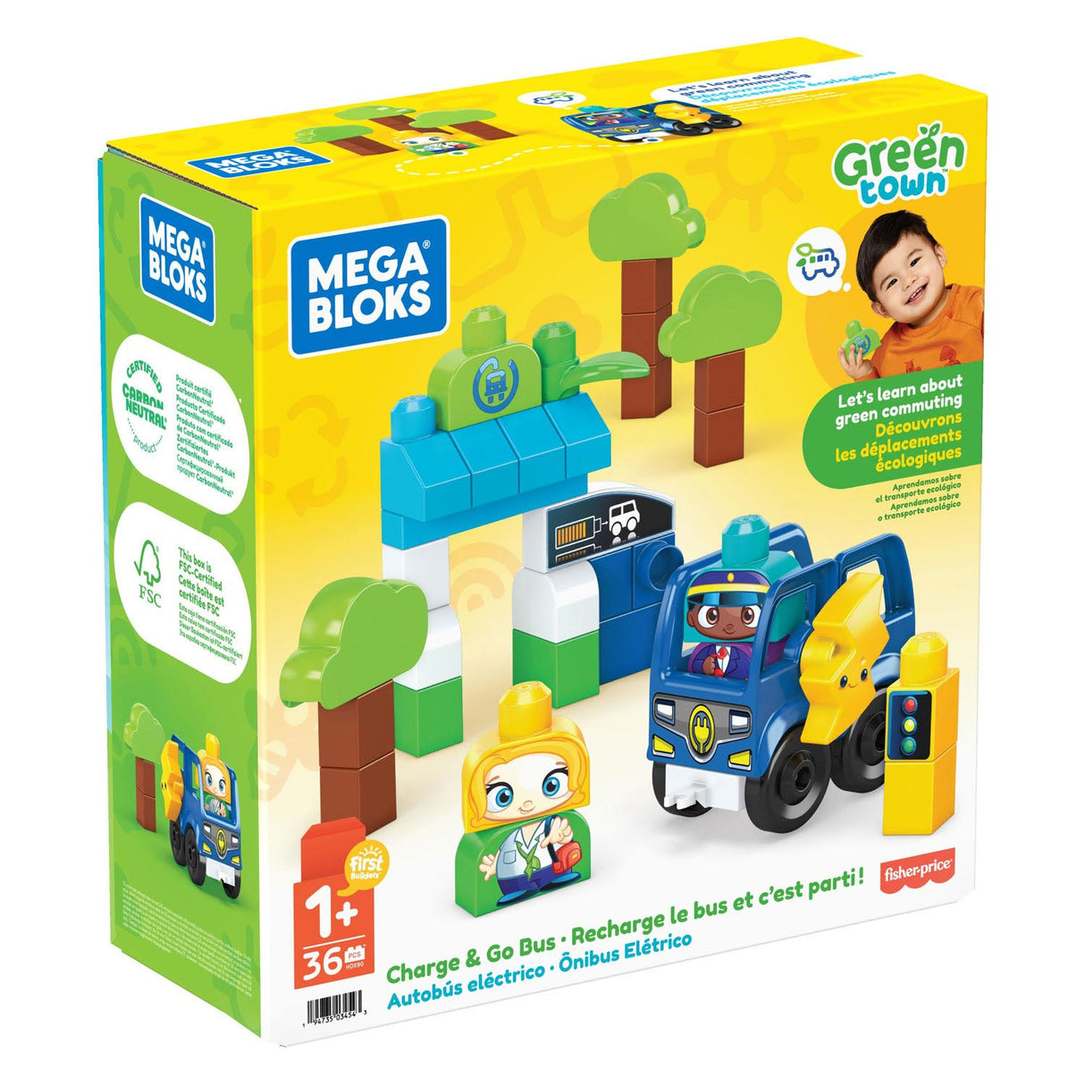 Mega Bloks Green Town Charge et conduisant un bus