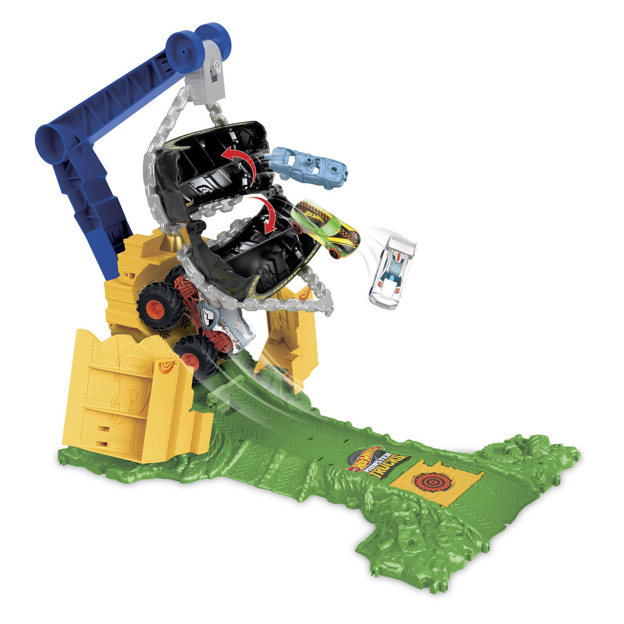 Hot Wheels Monstertrucks Arene Smahers Rhinomit Race Challenge Play Set