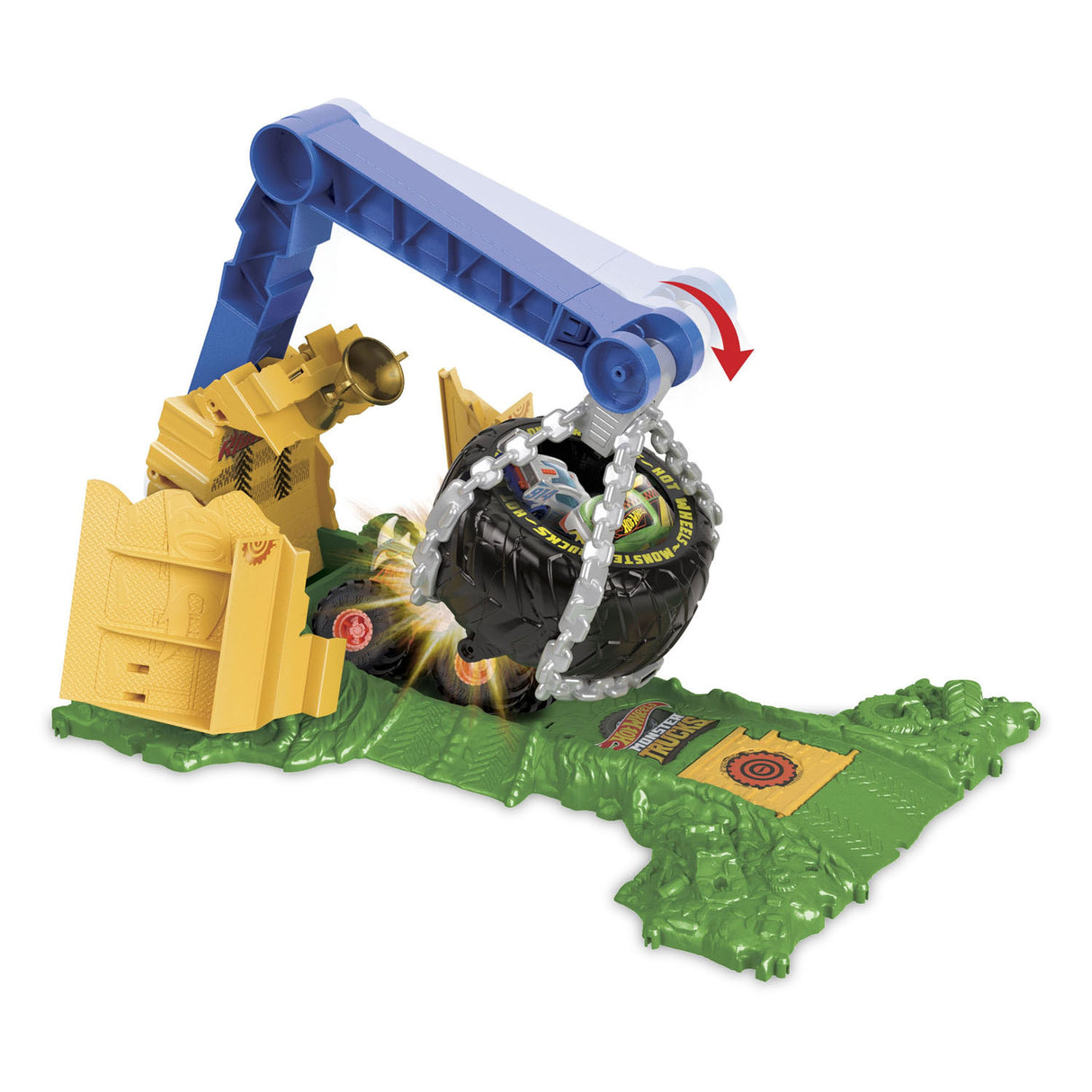 Hot Wheels Monstertrucks Arene Smahers Rhinomit Race Challenge Play Set